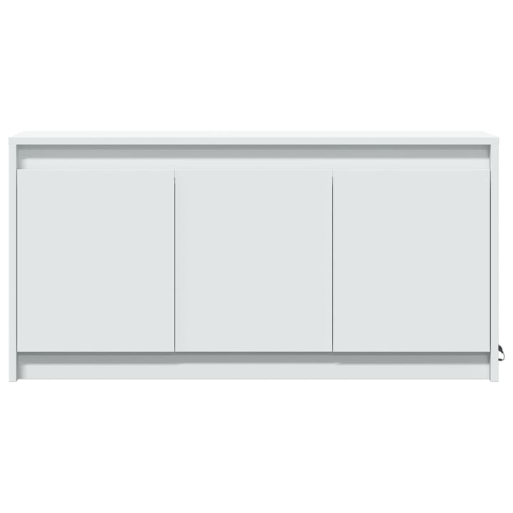 tv-bord med LED-lys 100x34x50 cm konstrueret træ hvid