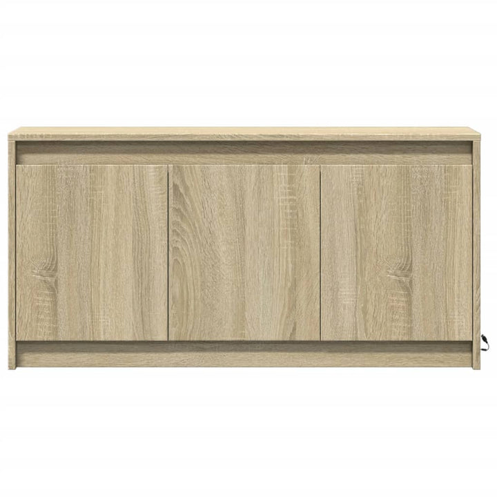 tv-bord med LED-lys 100x34x50 cm konstrueret træ sonoma-eg