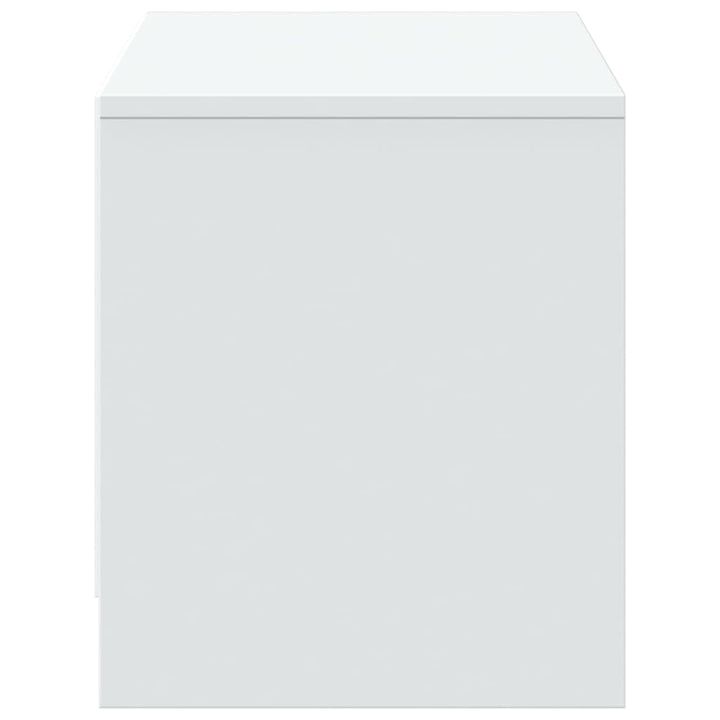 tv-bord med LED-lys 97x34x40 cm konstrueret træ hvid