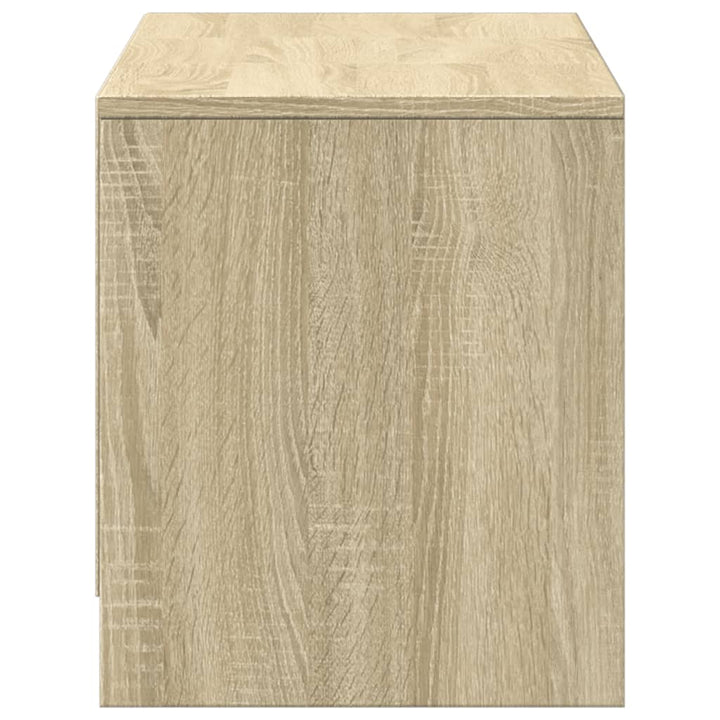 tv-bord med LED-lys 97x34x40 cm konstrueret træ sonoma-eg