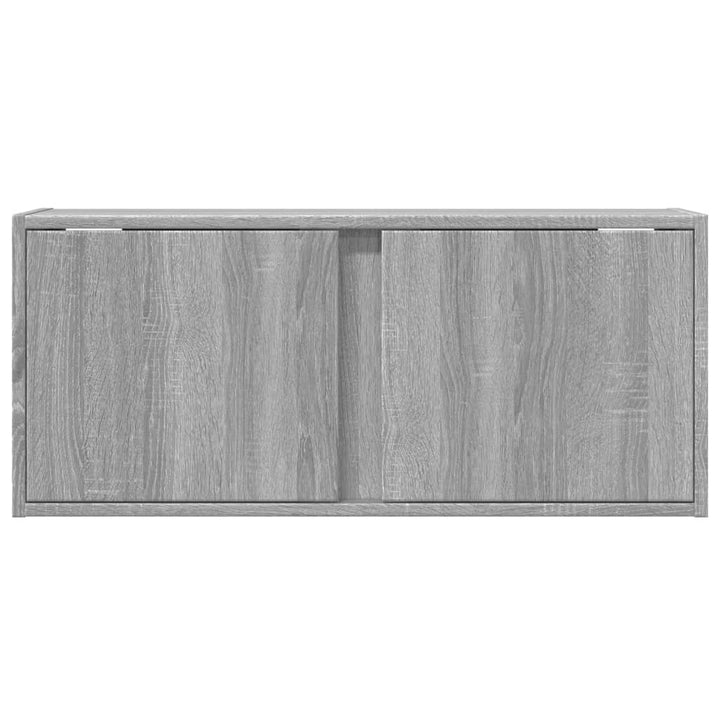 væghængt tv-bord med LED-lys 80x31x35 cm grå sonoma-eg
