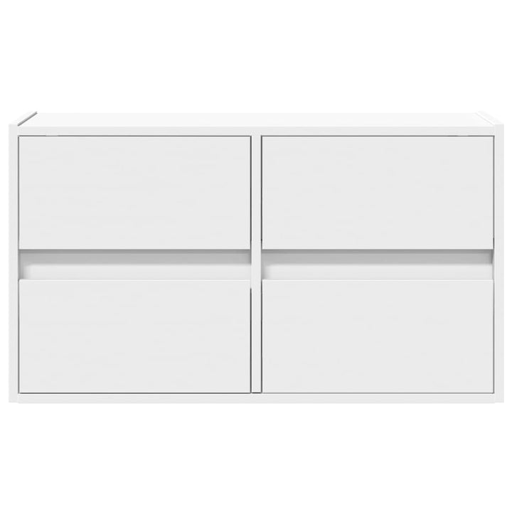 væghængt tv-bord med LED-lys 80x31x45 cm hvid