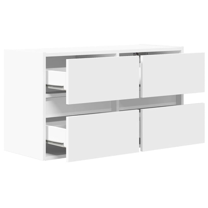 væghængt tv-bord med LED-lys 80x31x45 cm hvid