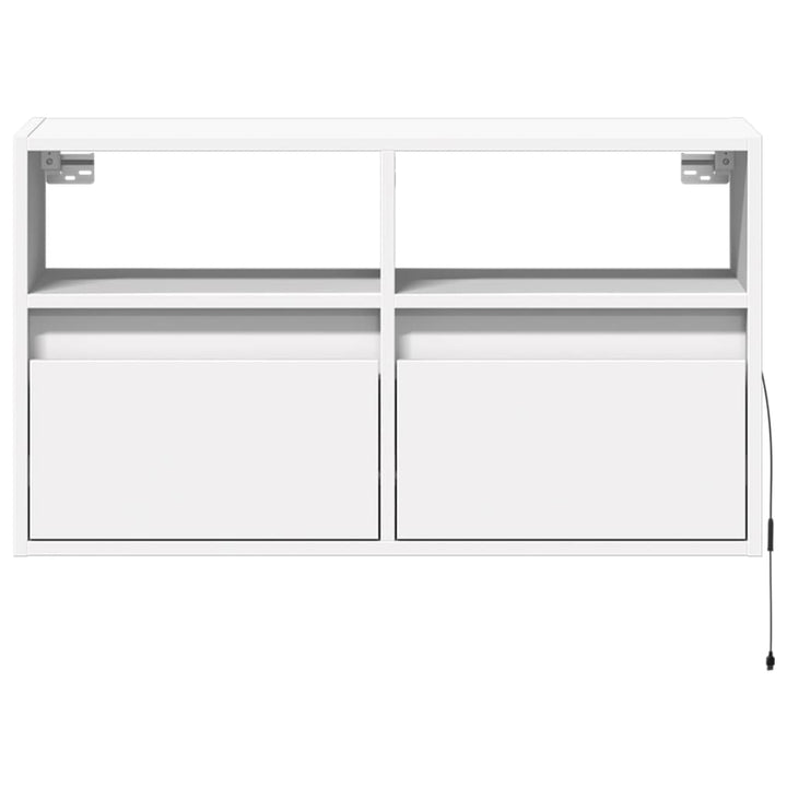 væghængt tv-bord med LED-lys 80x31x45 cm hvid