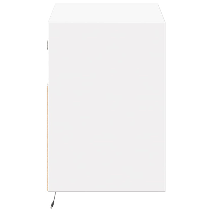 væghængt tv-bord med LED-lys 80x31x45 cm hvid