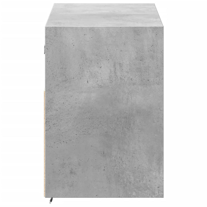 væghængt tv-bord med LED-lys 100x31x45 cm betongrå