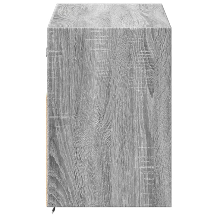 væghængt tv-bord med LED-lys 100x31x45 cm grå sonoma-eg