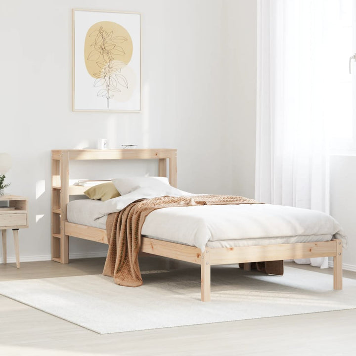 sengeramme uden madras 75x190 cm massivt fyrretræ