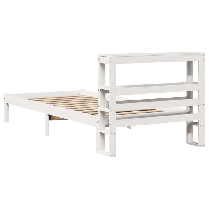 sengeramme uden madras 75x190 cm massivt fyrretræ hvid