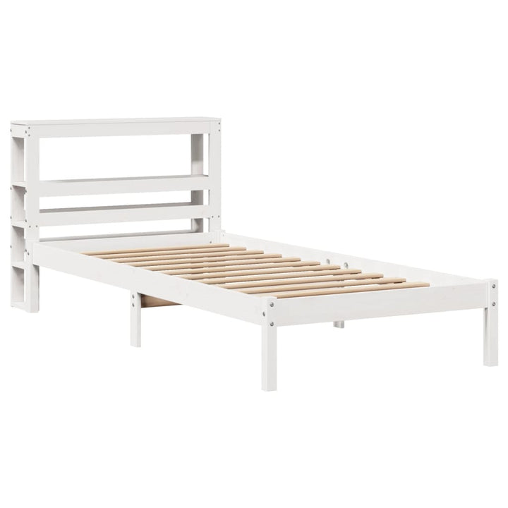 sengeramme uden madras 90x190 cm massivt fyrretræ hvid