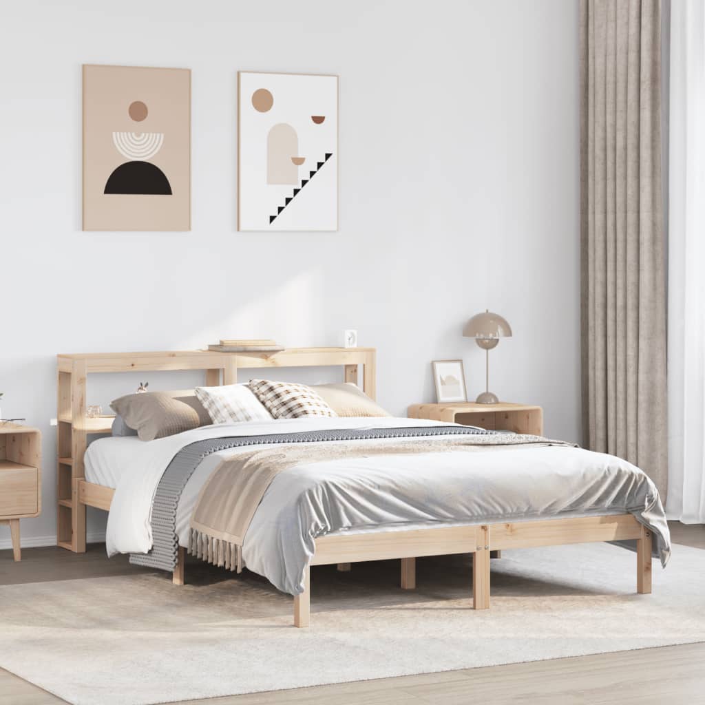 sengeramme uden madras 120x190 cm massivt fyrretræ