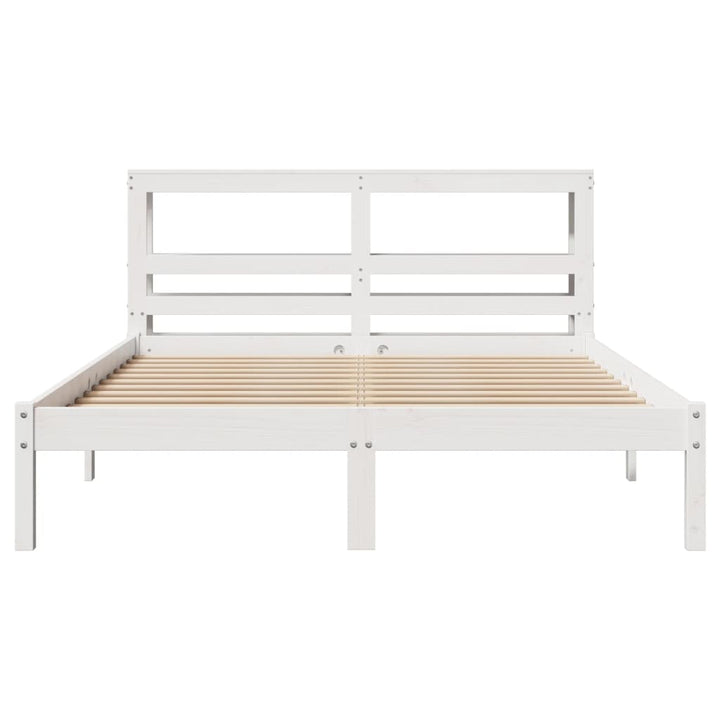 sengeramme uden madras 120x190 cm massivt fyrretræ hvid