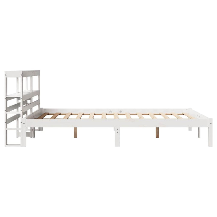 sengeramme uden madras 135x190 cm massivt fyrretræ hvid