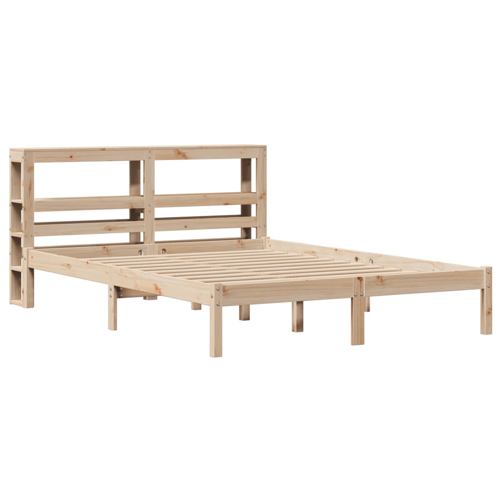 sengeramme uden madras 140x190 cm massivt fyrretræ