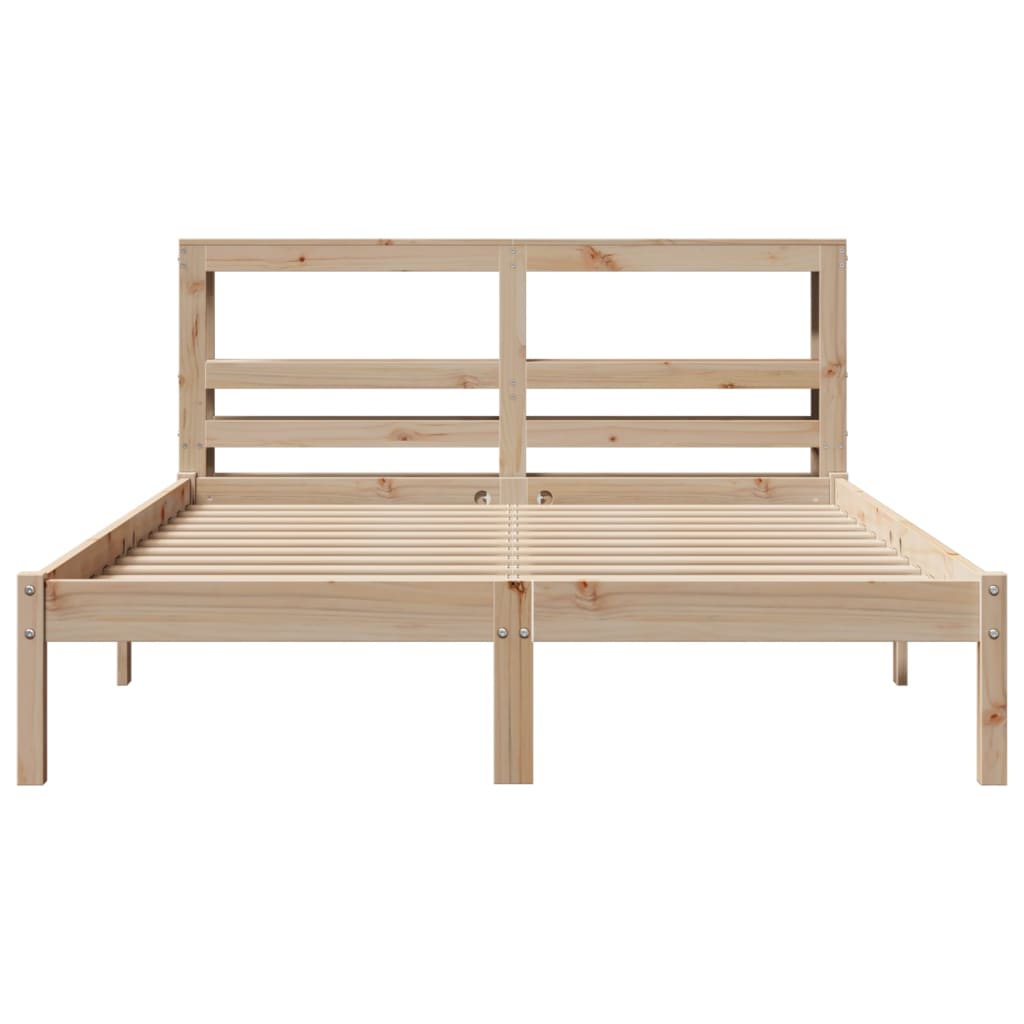 sengeramme uden madras 140x190 cm massivt fyrretræ