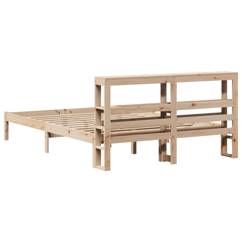 sengeramme uden madras 140x190 cm massivt fyrretræ