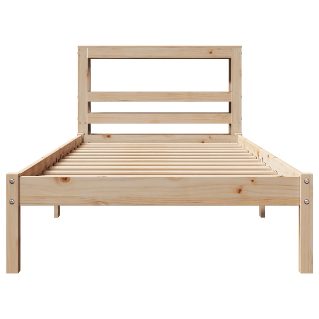 sengeramme uden madras 90x200 cm massivt fyrretræ