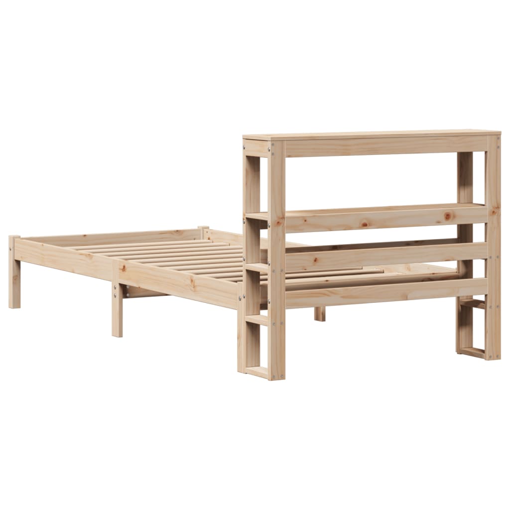 sengeramme uden madras 90x200 cm massivt fyrretræ
