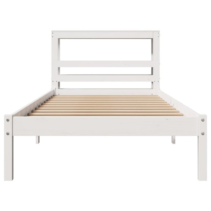 sengeramme uden madras 90x200 cm massivt fyrretræ hvid