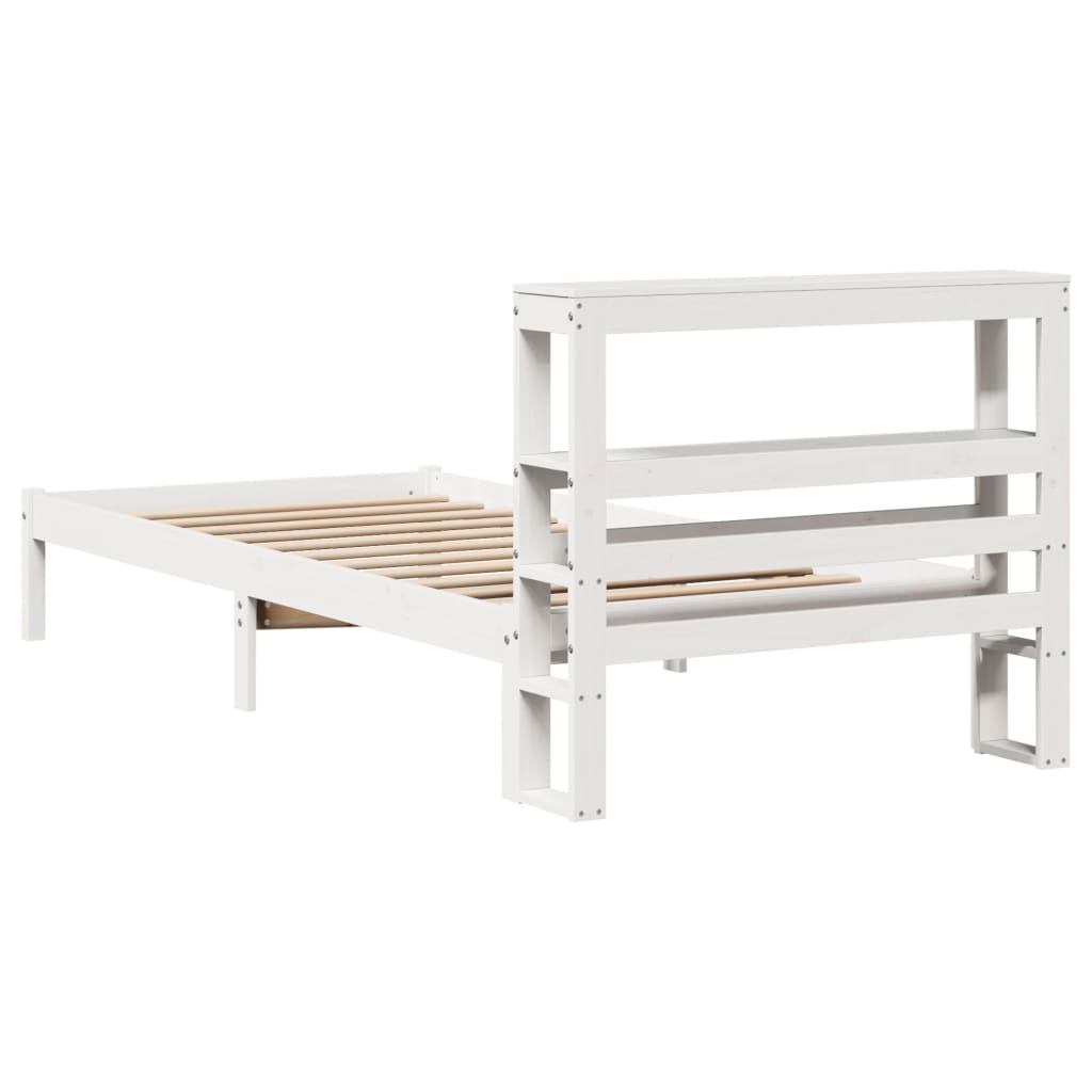 sengeramme uden madras 90x200 cm massivt fyrretræ hvid
