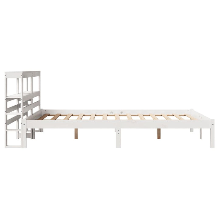 sengeramme uden madras 120x200 cm massivt fyrretræ hvid