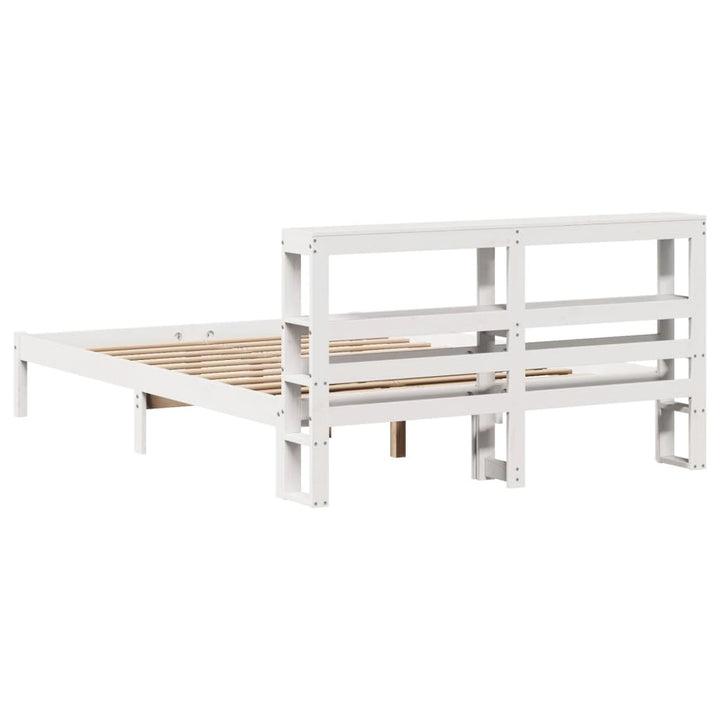 sengeramme uden madras 120x200 cm massivt fyrretræ hvid