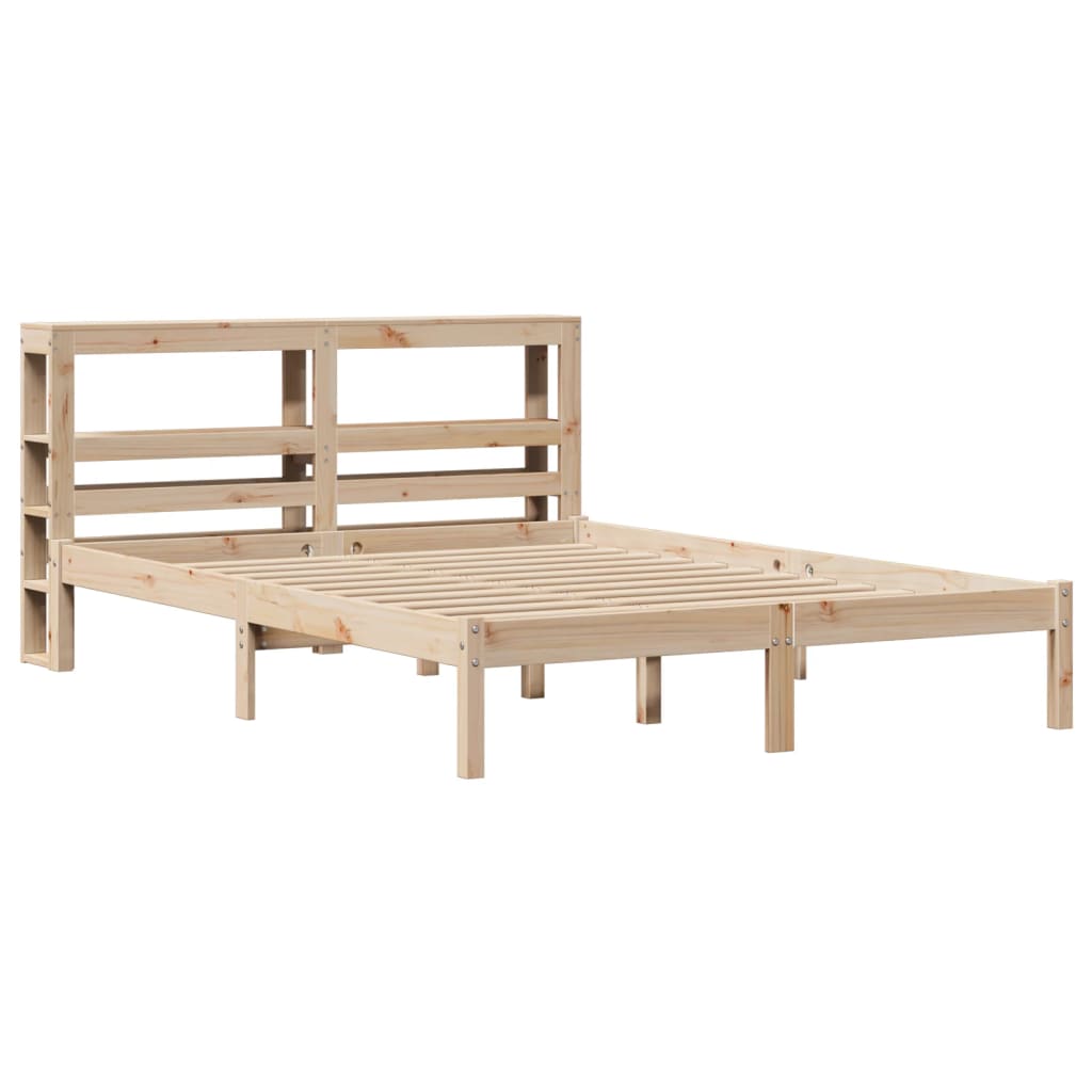 sengeramme uden madras 150x200 cm massivt fyrretræ