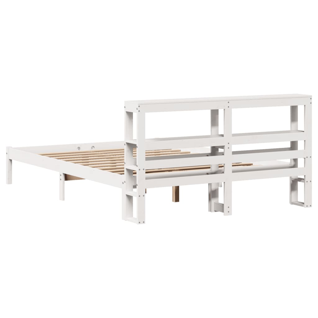 sengeramme uden madras 160x200 cm massivt fyrretræ hvid