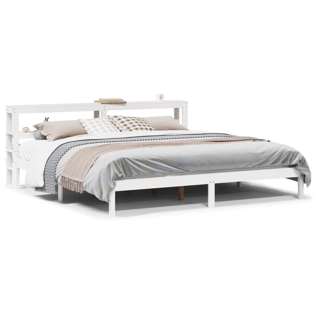 sengeramme uden madras 180x200 cm massivt fyrretræ hvid