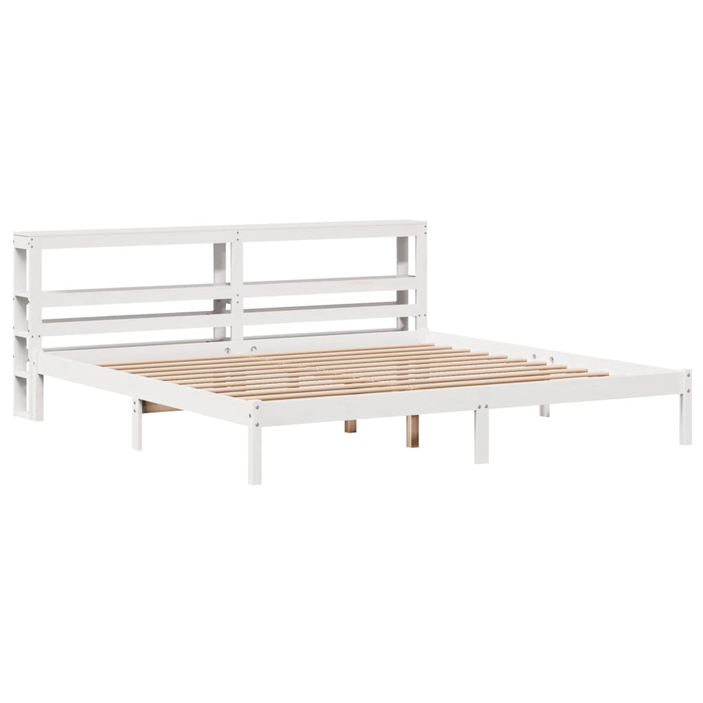 sengeramme uden madras 180x200 cm massivt fyrretræ hvid