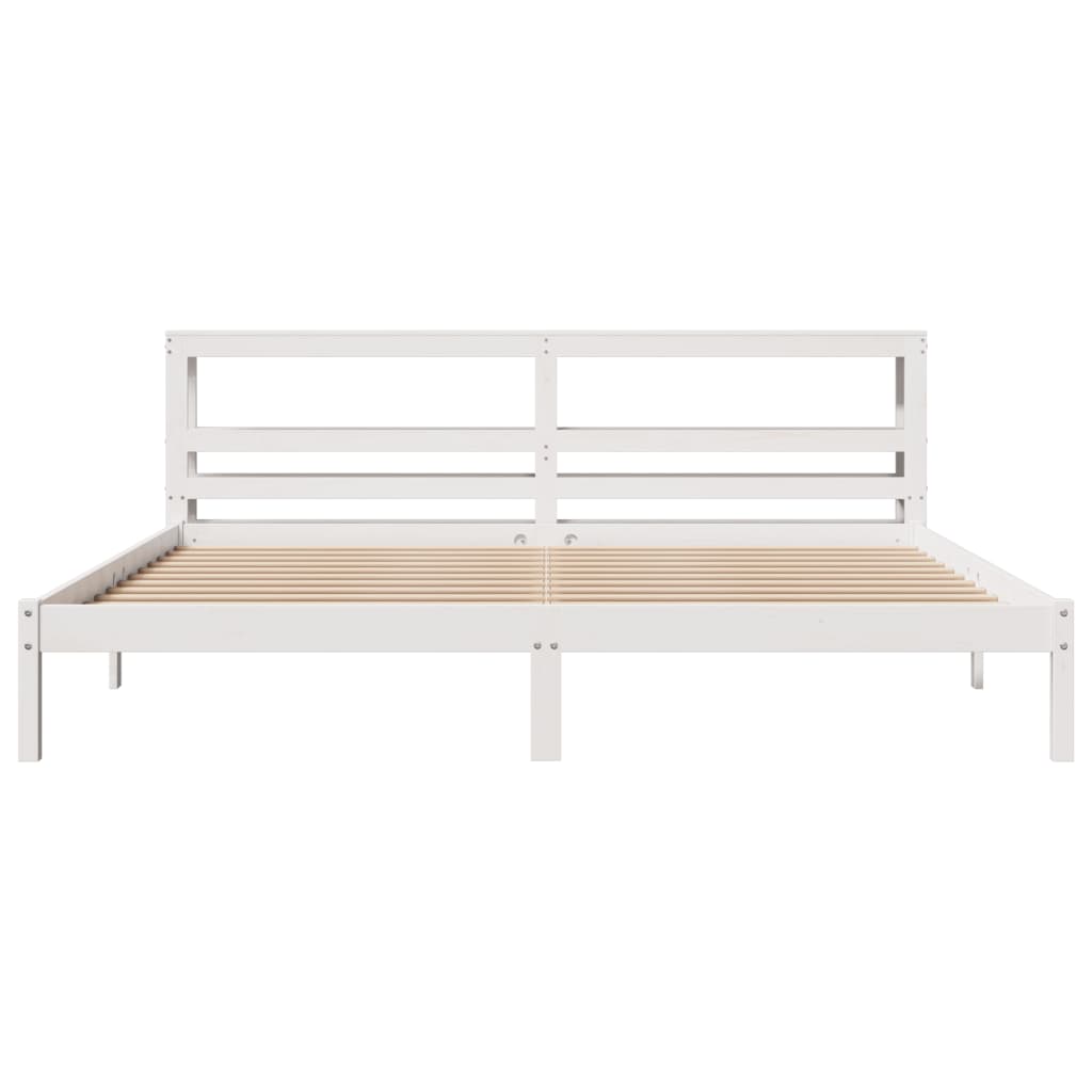 sengeramme uden madras 180x200 cm massivt fyrretræ hvid