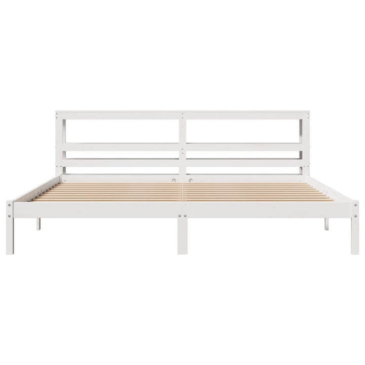 sengeramme uden madras 180x200 cm massivt fyrretræ hvid