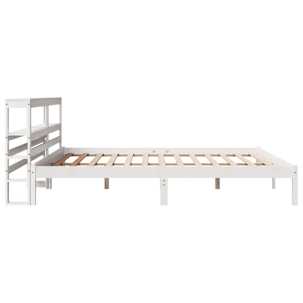 sengeramme uden madras 180x200 cm massivt fyrretræ hvid
