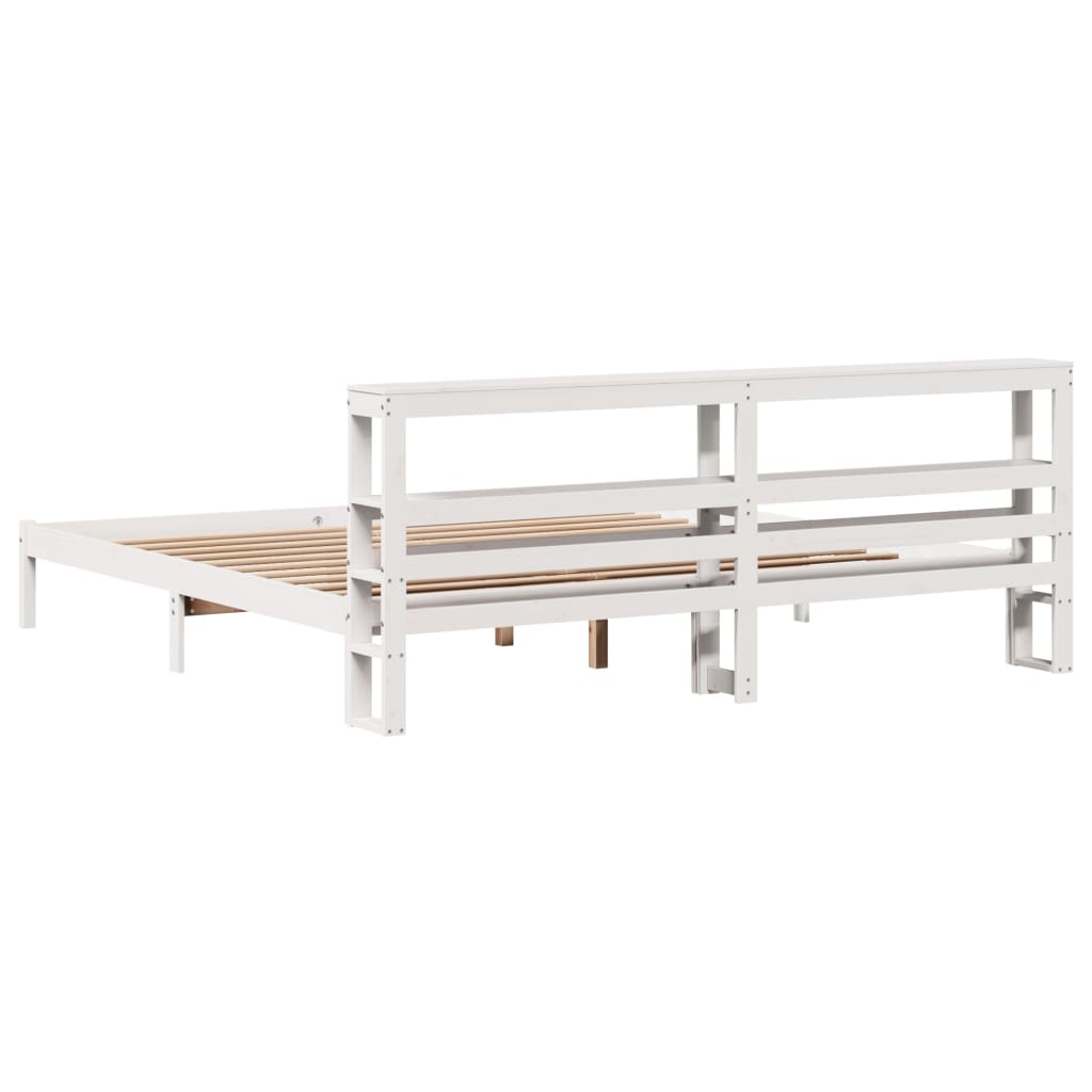 sengeramme uden madras 180x200 cm massivt fyrretræ hvid