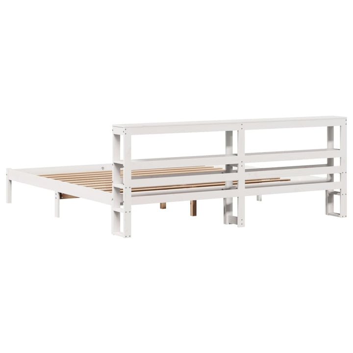 sengeramme uden madras 180x200 cm massivt fyrretræ hvid