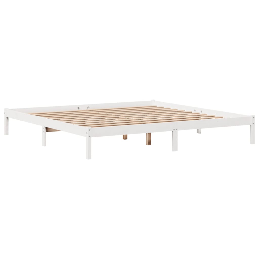sengeramme uden madras 180x200 cm massivt fyrretræ hvid