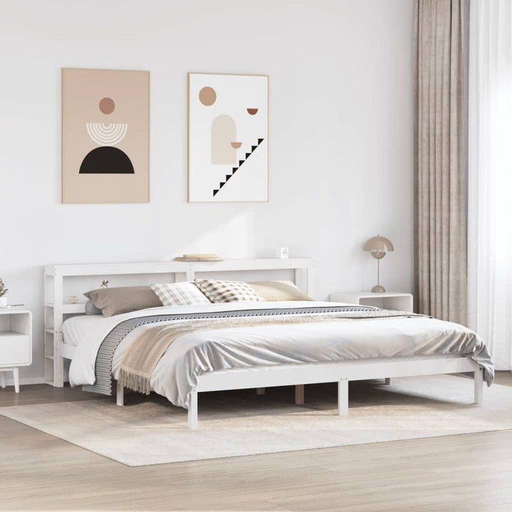 sengeramme uden madras 180x200 cm massivt fyrretræ hvid