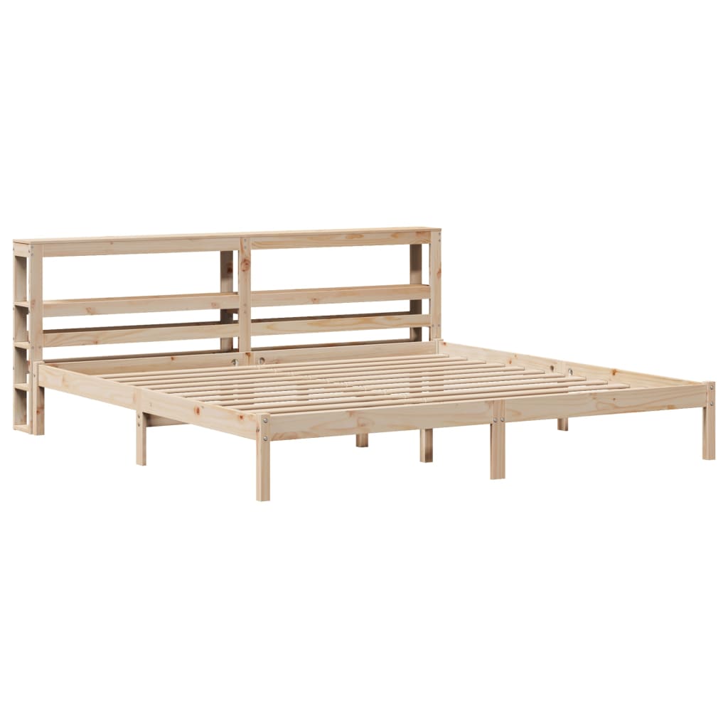sengeramme uden madras 200x200 cm massivt fyrretræ