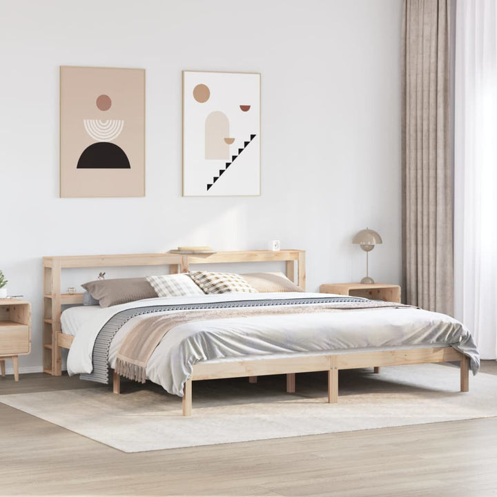 sengeramme uden madras 200x200 cm massivt fyrretræ