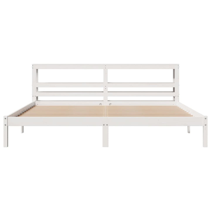 sengeramme uden madras 200x200 cm massivt fyrretræ hvid