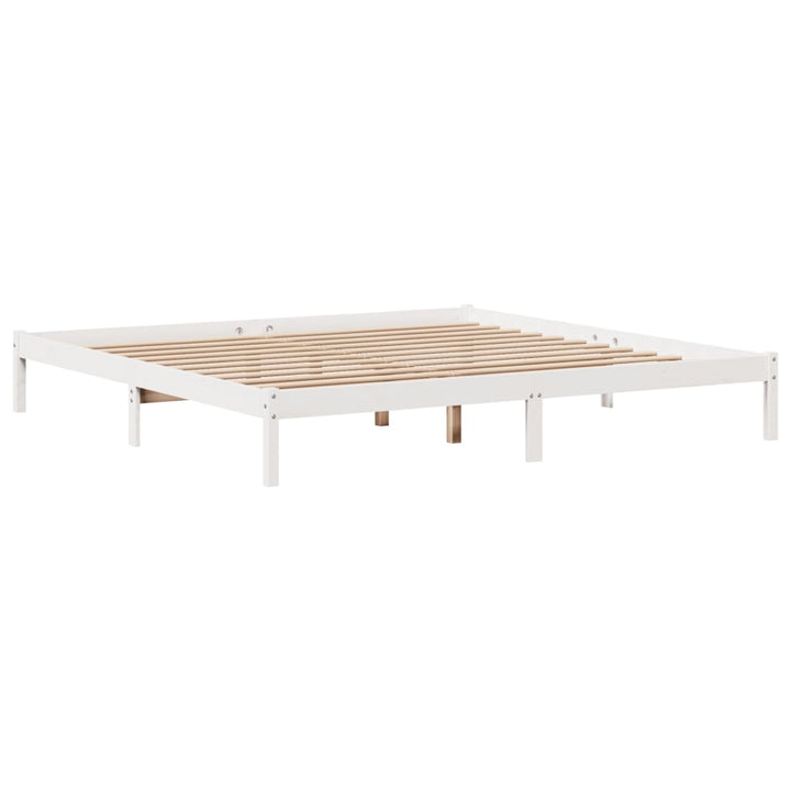 sengeramme uden madras 200x200 cm massivt fyrretræ hvid
