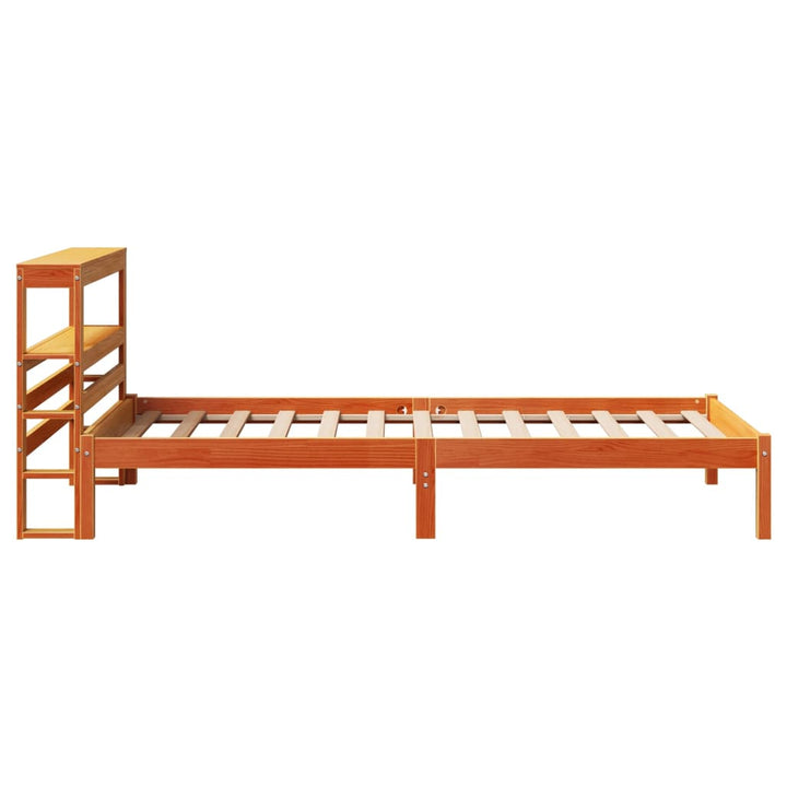 sengeramme med sengegavl 75x190 cm massivt fyrretræ gyldenbrun