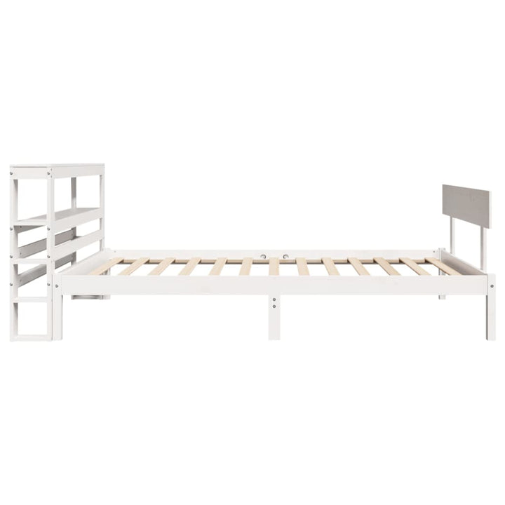 sengeramme uden madras 75x190 cm massivt fyrretræ hvid