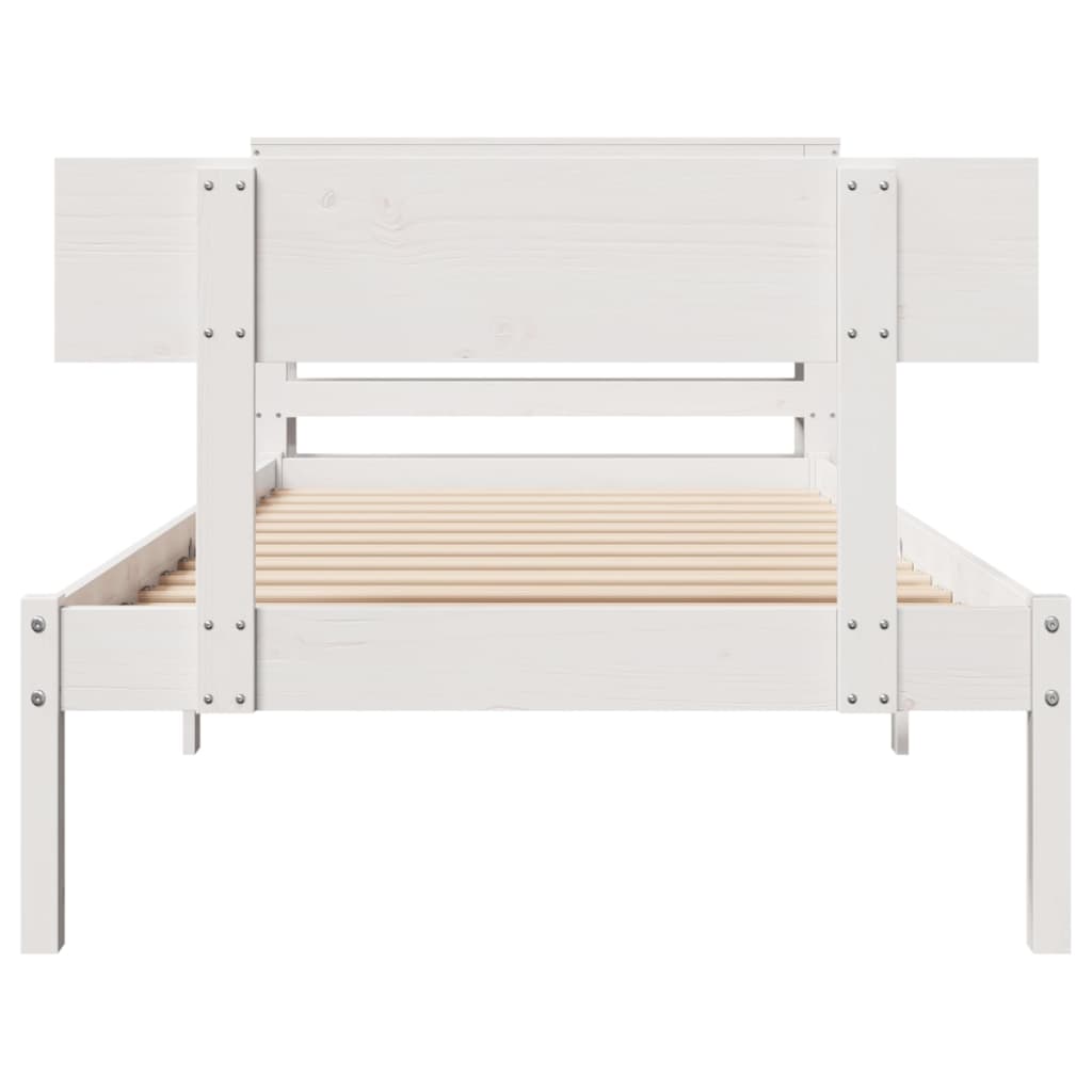 sengeramme uden madras 90x190 cm massivt fyrretræ hvid