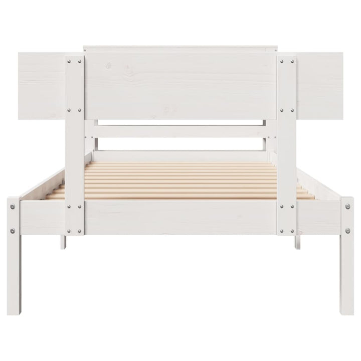 sengeramme uden madras 90x190 cm massivt fyrretræ hvid