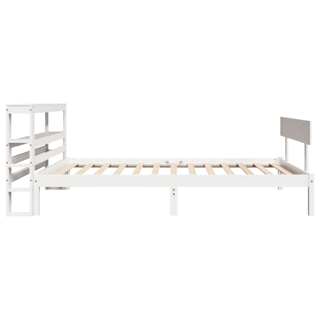 sengeramme uden madras 90x190 cm massivt fyrretræ hvid