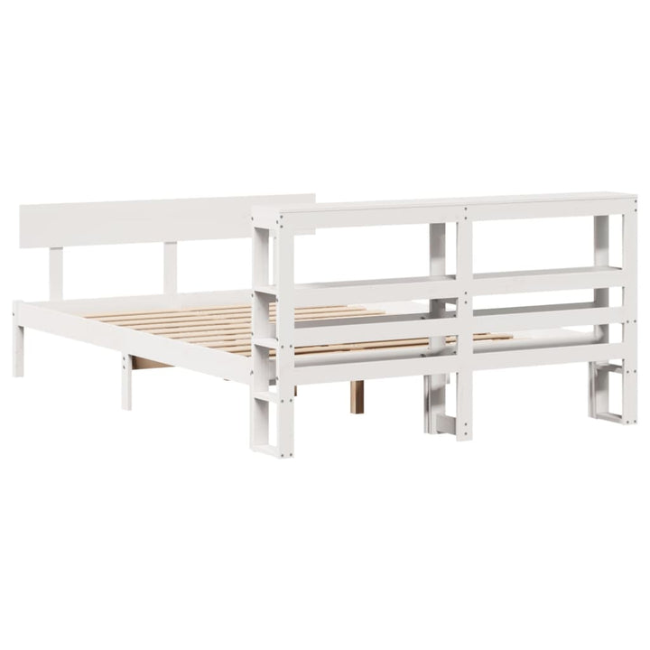 sengeramme uden madras 120x190 cm massivt fyrretræ hvid