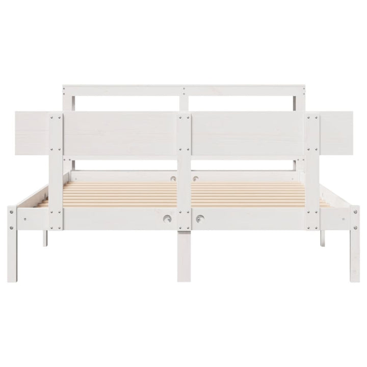 sengeramme uden madras 140x190 cm massivt fyrretræ hvid