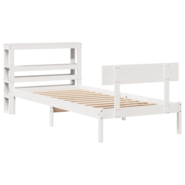 sengeramme uden madras 90x200 cm massivt fyrretræ hvid