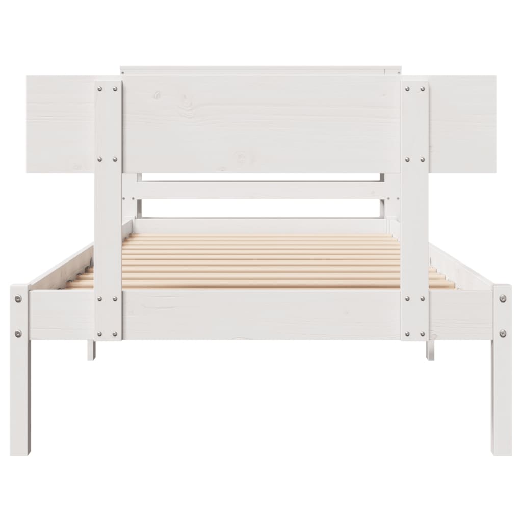 sengeramme uden madras 90x200 cm massivt fyrretræ hvid